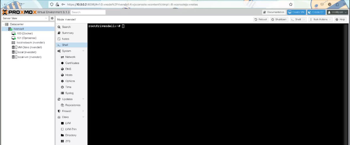 Proxmox Shell