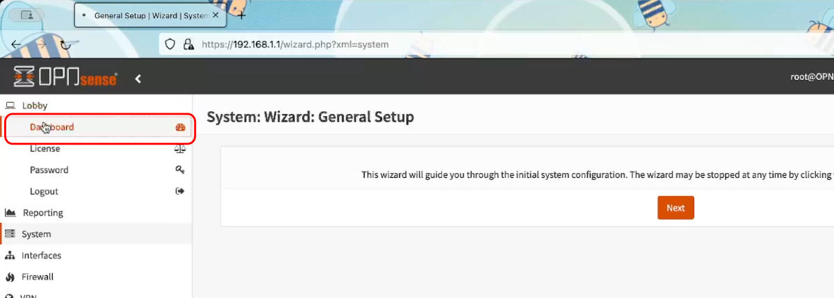 wizard screen